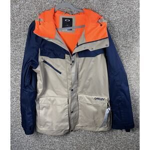 Men’s Oakley Timber BioZone BZS 15K Insulated Parka Fit Ski Jacket L New Navy